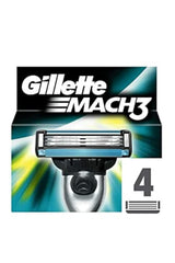 Gillette Mach3 cartridge pack four for easy refilling and consistent shaves