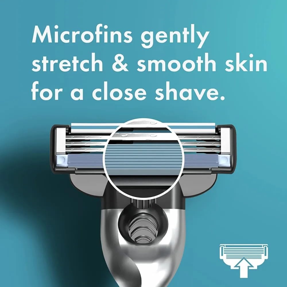 Gillette MACH3 easy-cleaning design allows quick post-shave maintenance.
