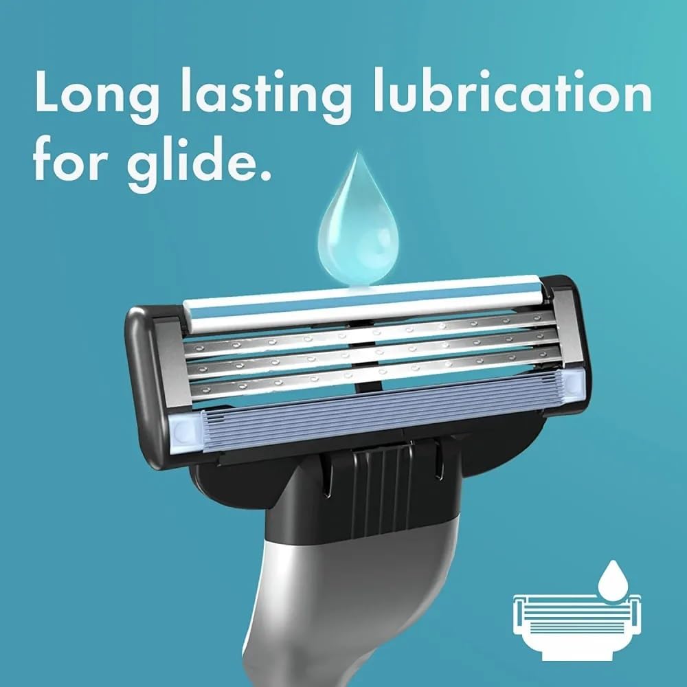 Gillette MACH3 long-lasting blades support up to 15 comfortable shaves.