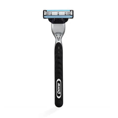 Gillette MACH3 lubrication strip provides smooth glide and skin protection.