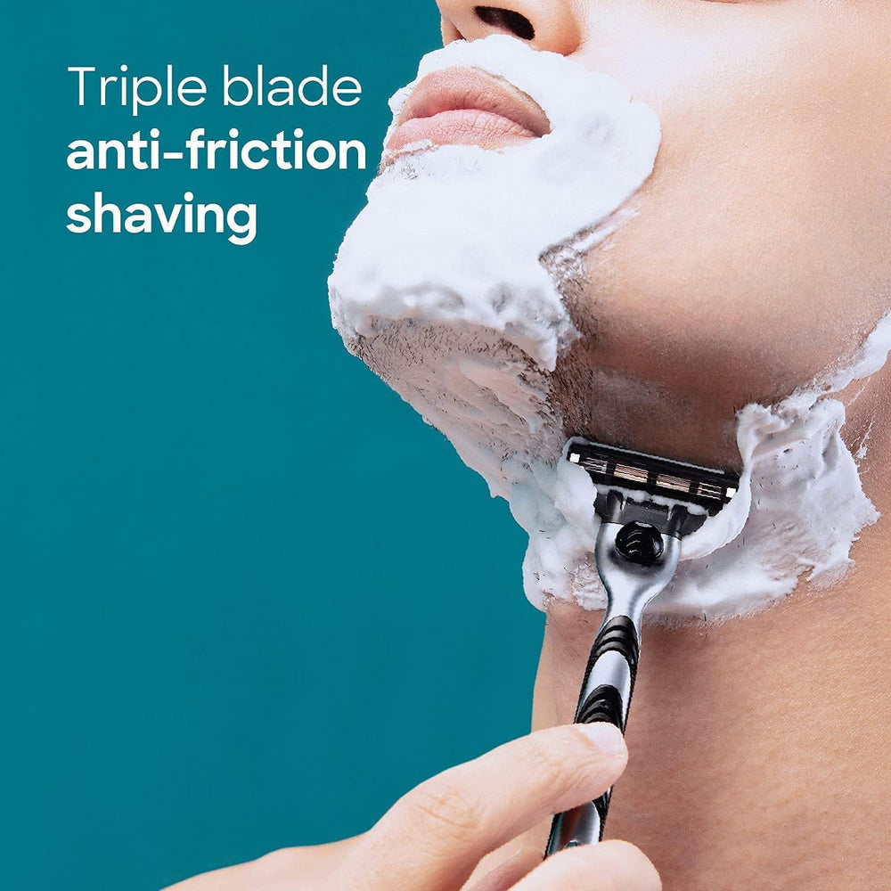 Gillette MACH3 premium handle design offers balanced weight and grip.