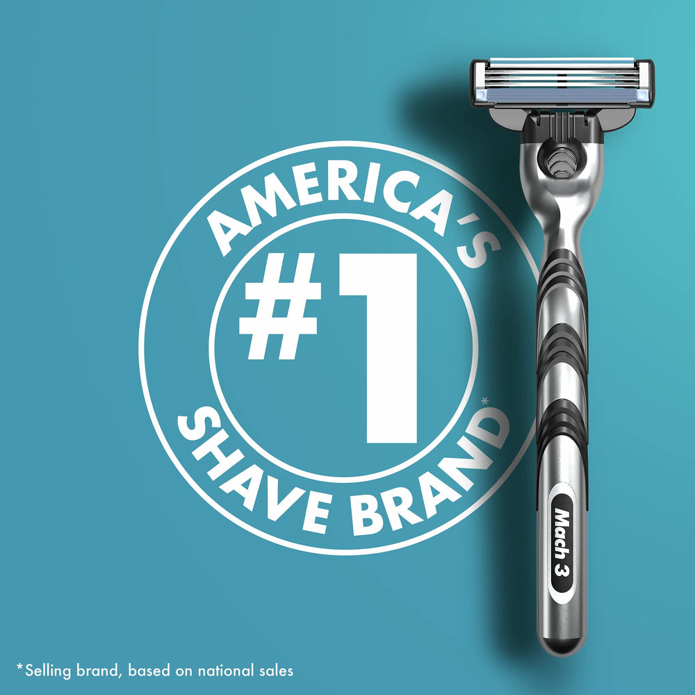Gillette Mach3 refils closeup blades demonstrate precision for a smooth glide.