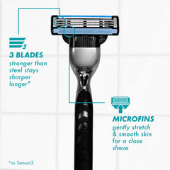 Mach3 refill delivers up to 15 shaves for consistent grooming.