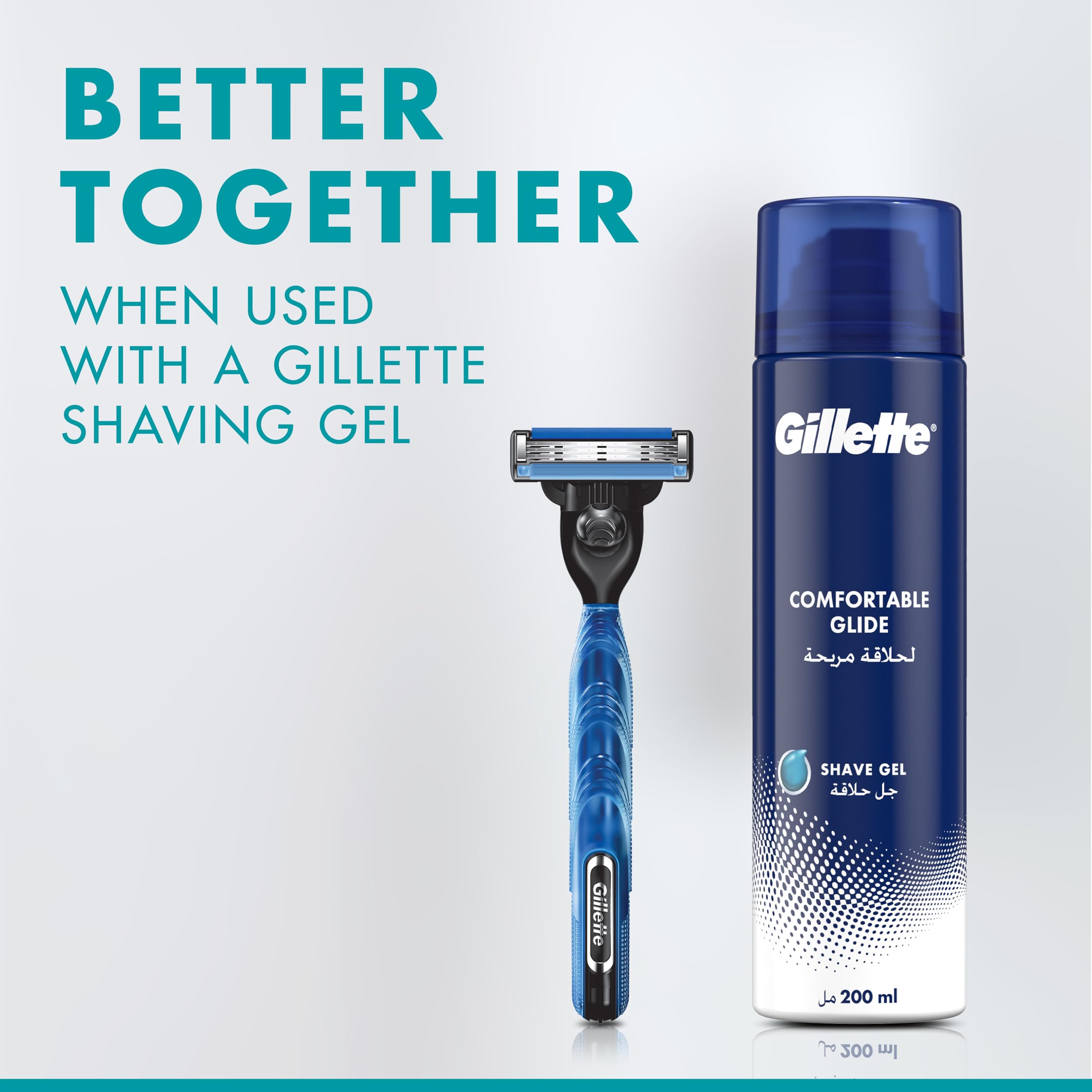 Gillette Mach3 shave session portrait captures a confident, quick daily ritual.