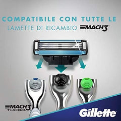 Gillette Mach3 skin guard stretches skin, helping hair prep for a clean cut.