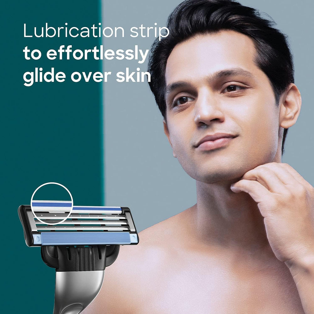 Gillette MACH3 skin guard technology stretches skin for precise cuts.