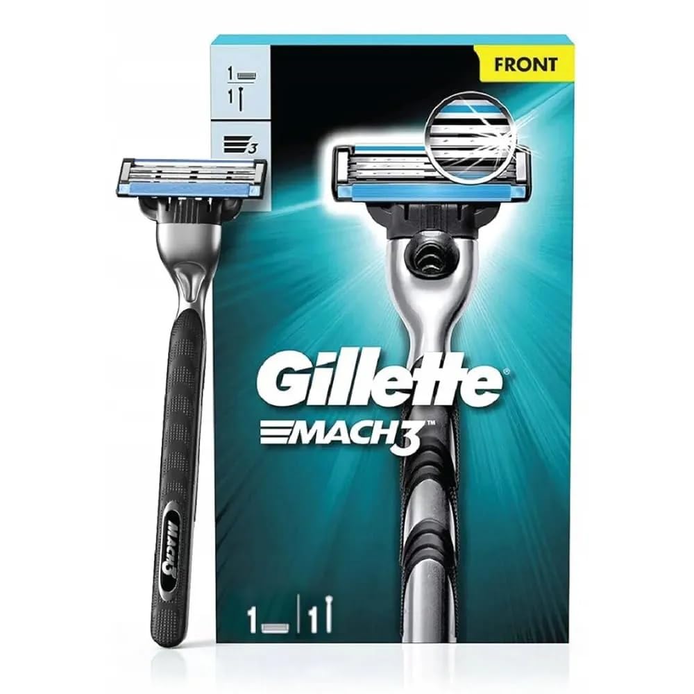 Gillette MACH3 turbo refillable razor for efficient, economical grooming.