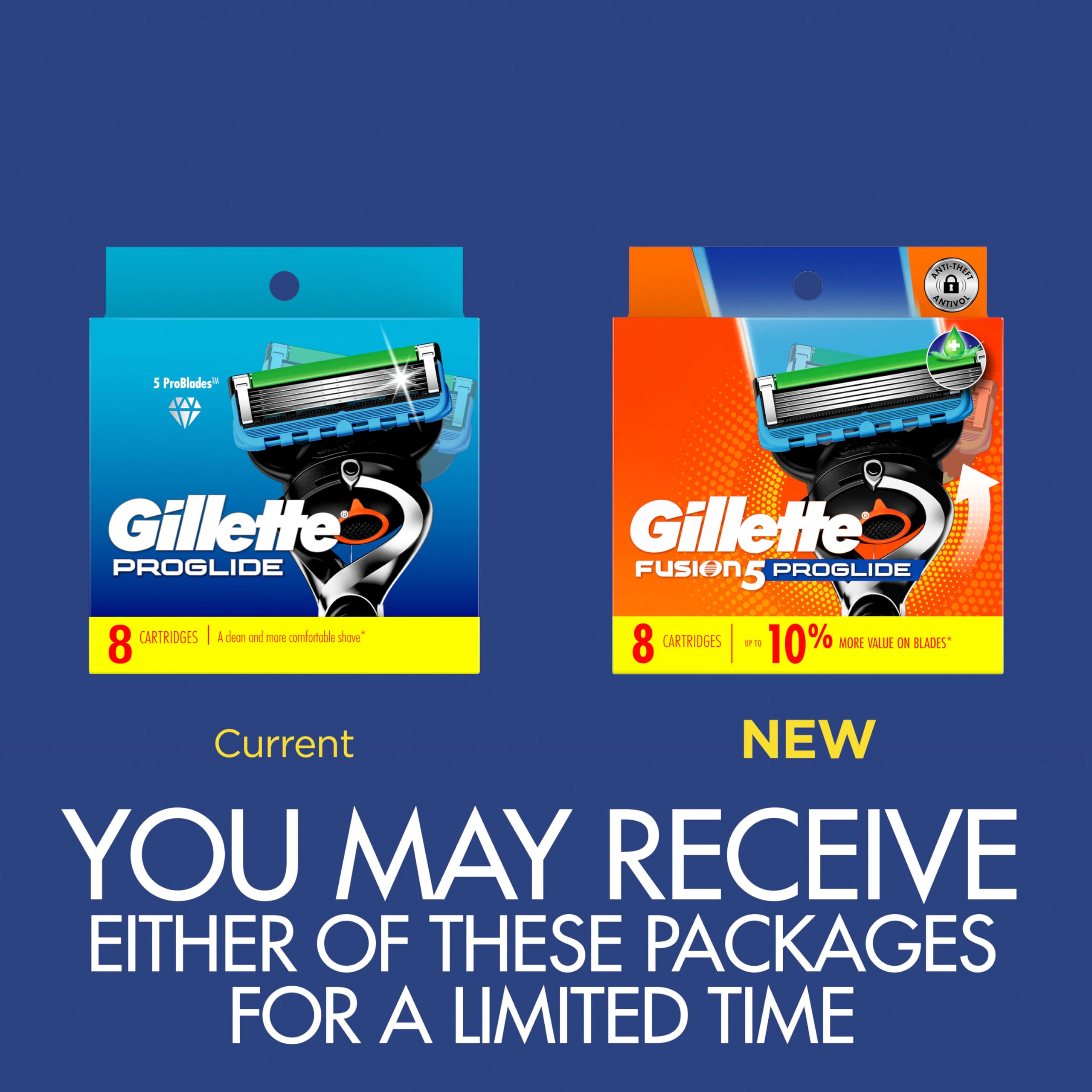 Gillette ProGlide lubrication-strip close-up highlights glide for a comfortable shave.