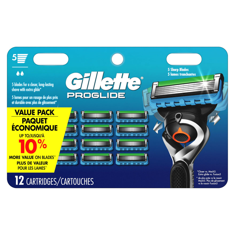 Gillette ProGlide refill close-up showing five blades for a smooth shave