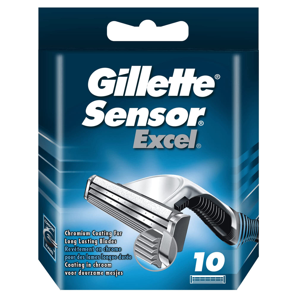 Gillette Sensor Excel blades close-up for a smooth, comfortable shave.