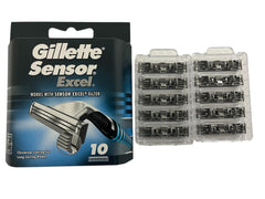 Gillette Sensor Excel 10-count box front emphasizing value and convenience