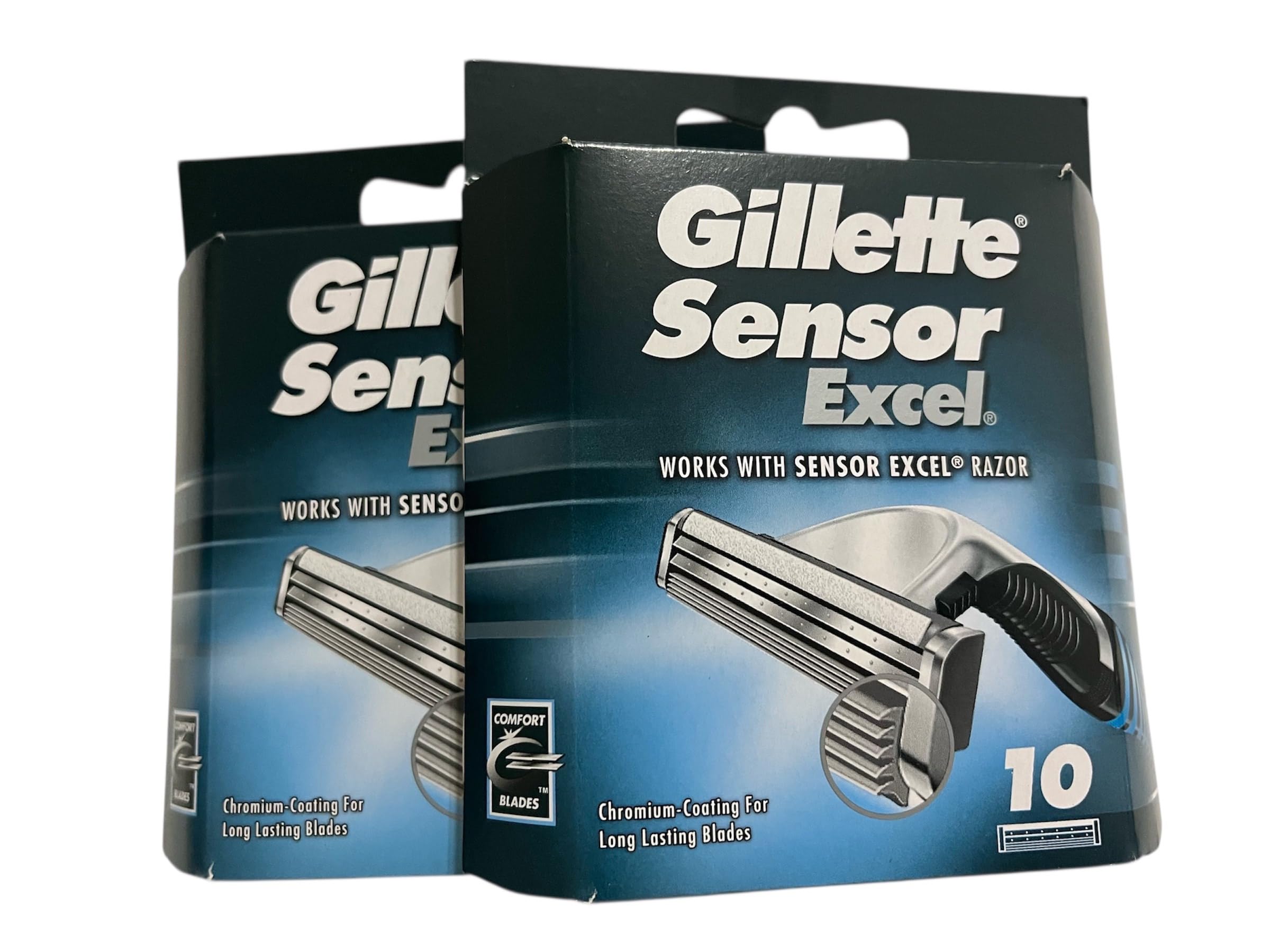 Gillette Sensor Excel cartridges closeup showing blades for a smooth shave