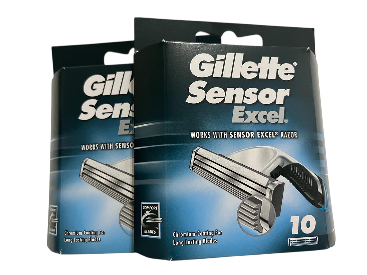 Gillette Sensor Excel cartridges closeup showing blades for a smooth shave