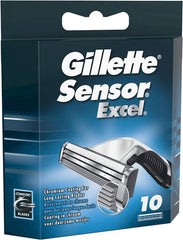 Gillette Sensor Excel packaging shows 50 cartridges for value and convenience