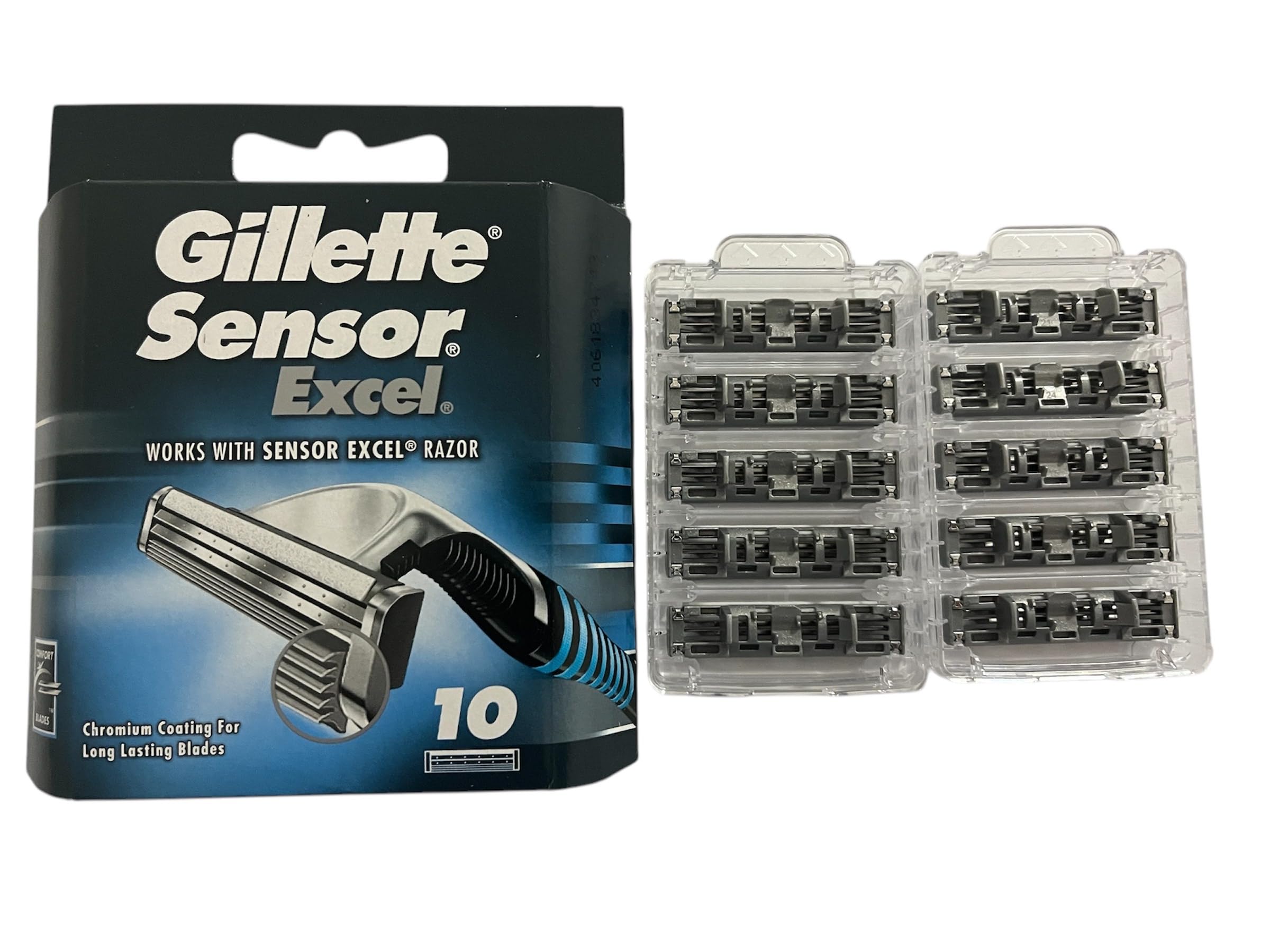 Gillette Sensor Excel packaging shows origin options, supporting transparent sourcing.