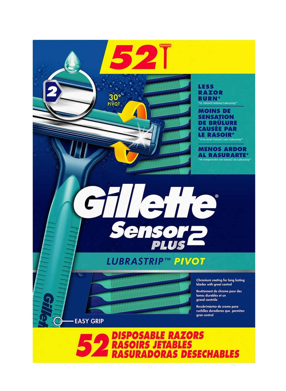 Gillette Sensor2 Plus up-to-8-shaves per razor, indicating potential longevity per use.