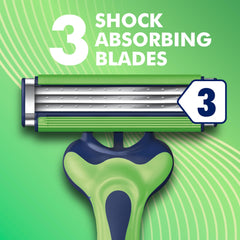 Gillette Sensor3 Sensitive lubricating strip close-up with Comfortgel for glide