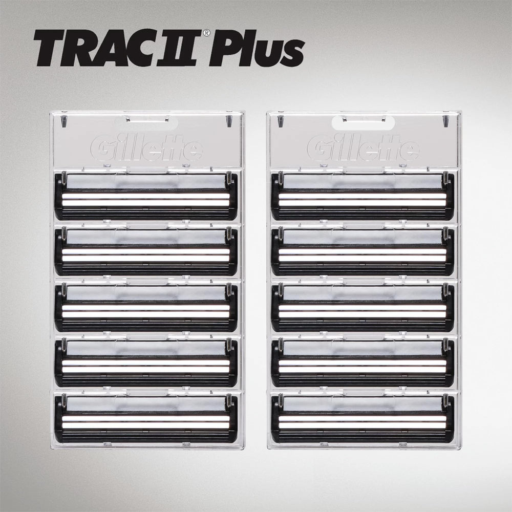 Gillette TRAC II fixed-head closeup shows precise contour navigation