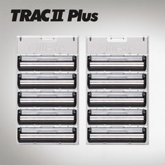 Gillette TRAC II fixed-head closeup shows precise contour navigation