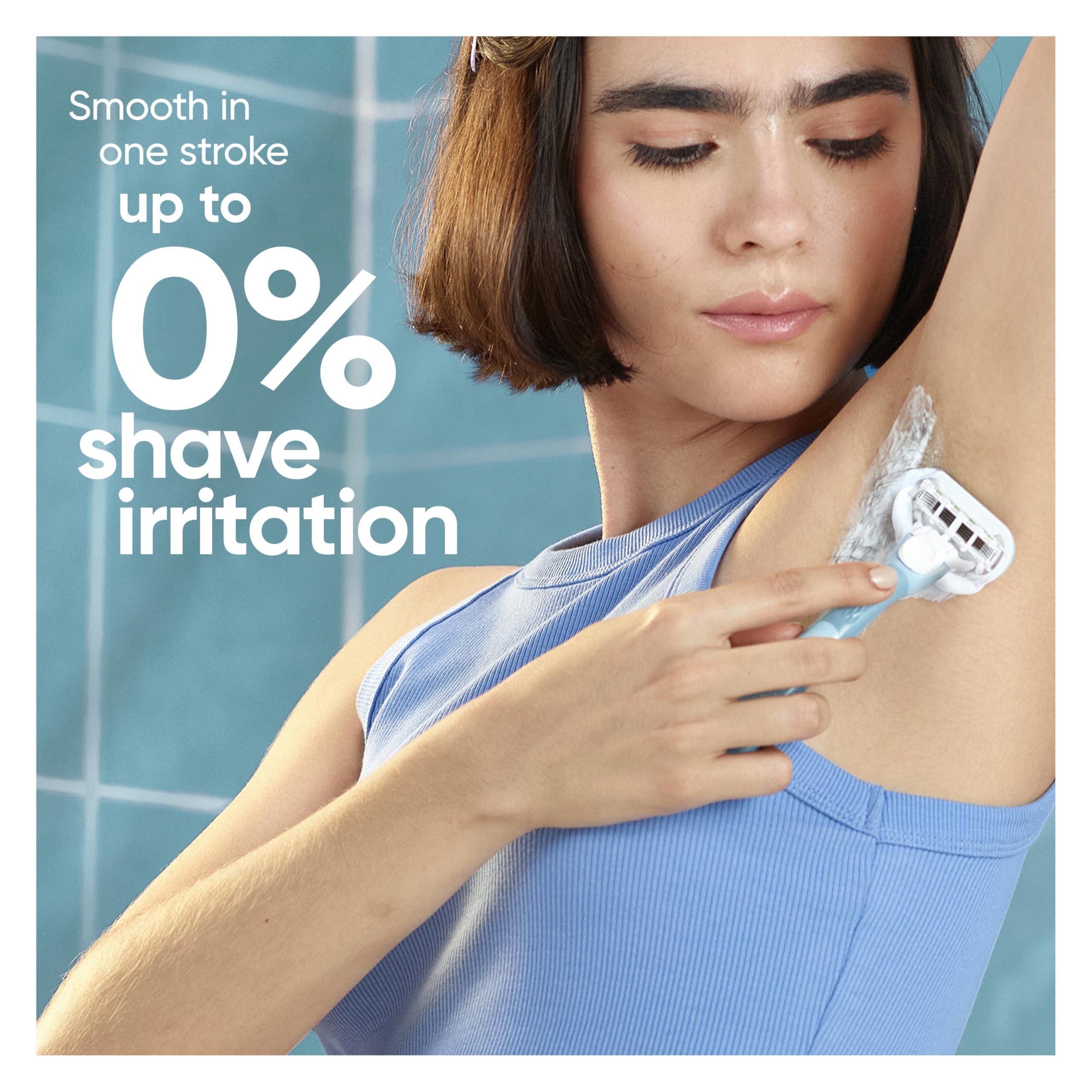 Gillette Venus blue indicator strip fades to signal optimal shave