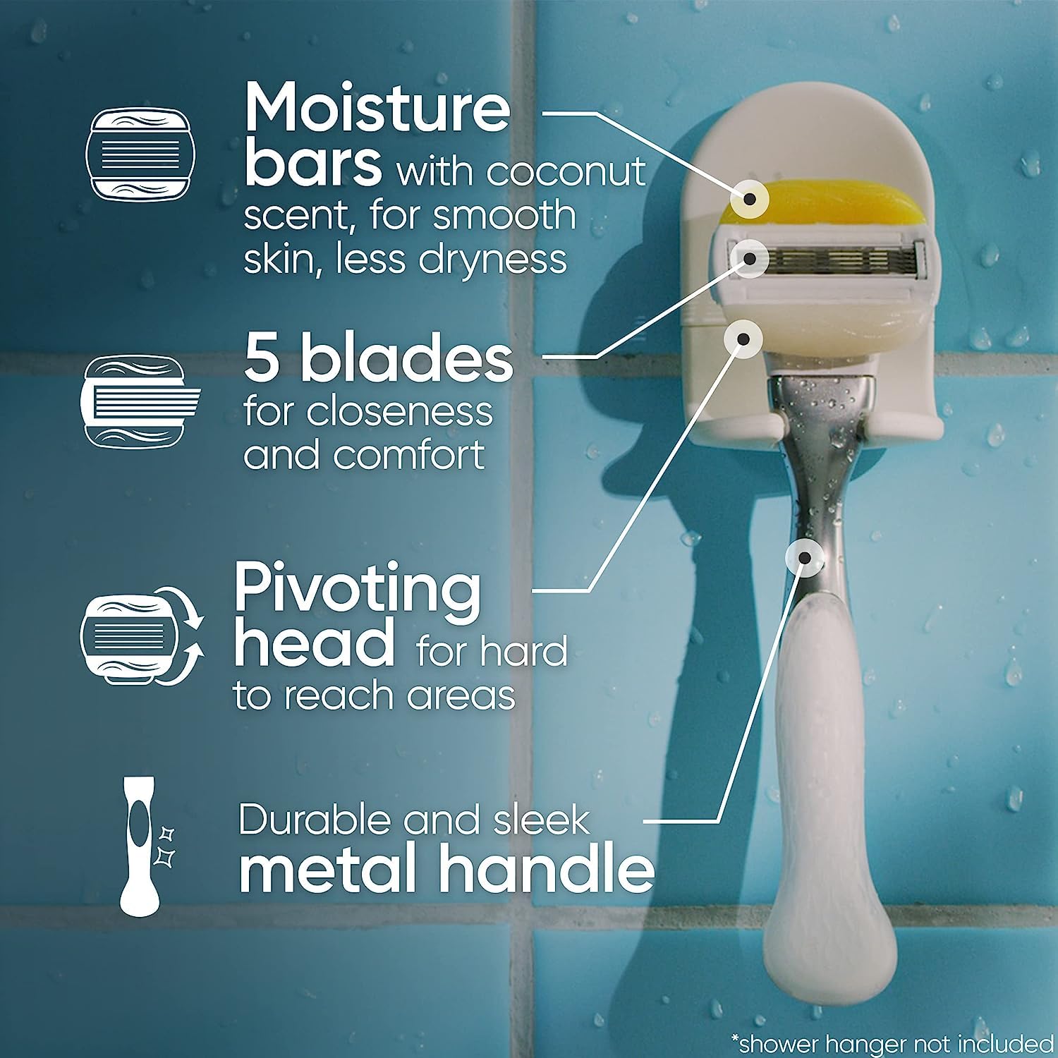 Gillette Venus ComfortGlide 5 blades close-up