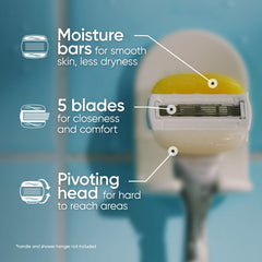 Gillette Venus ComfortGlide five-blades close-up for a close shave.