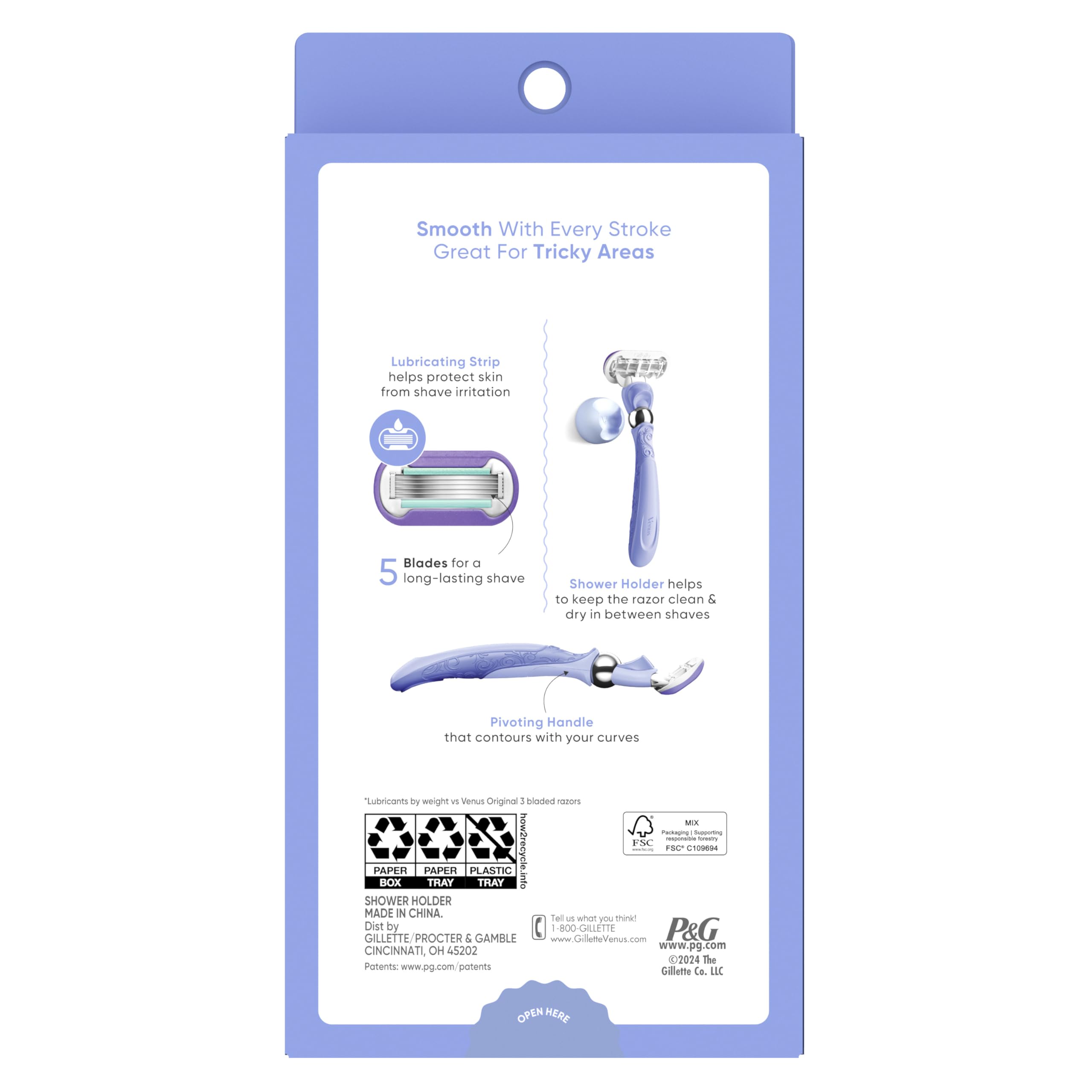 Gillette Venus Deluxe Smooth Swirl: diseño duradero para cambios de recambio sencillos.