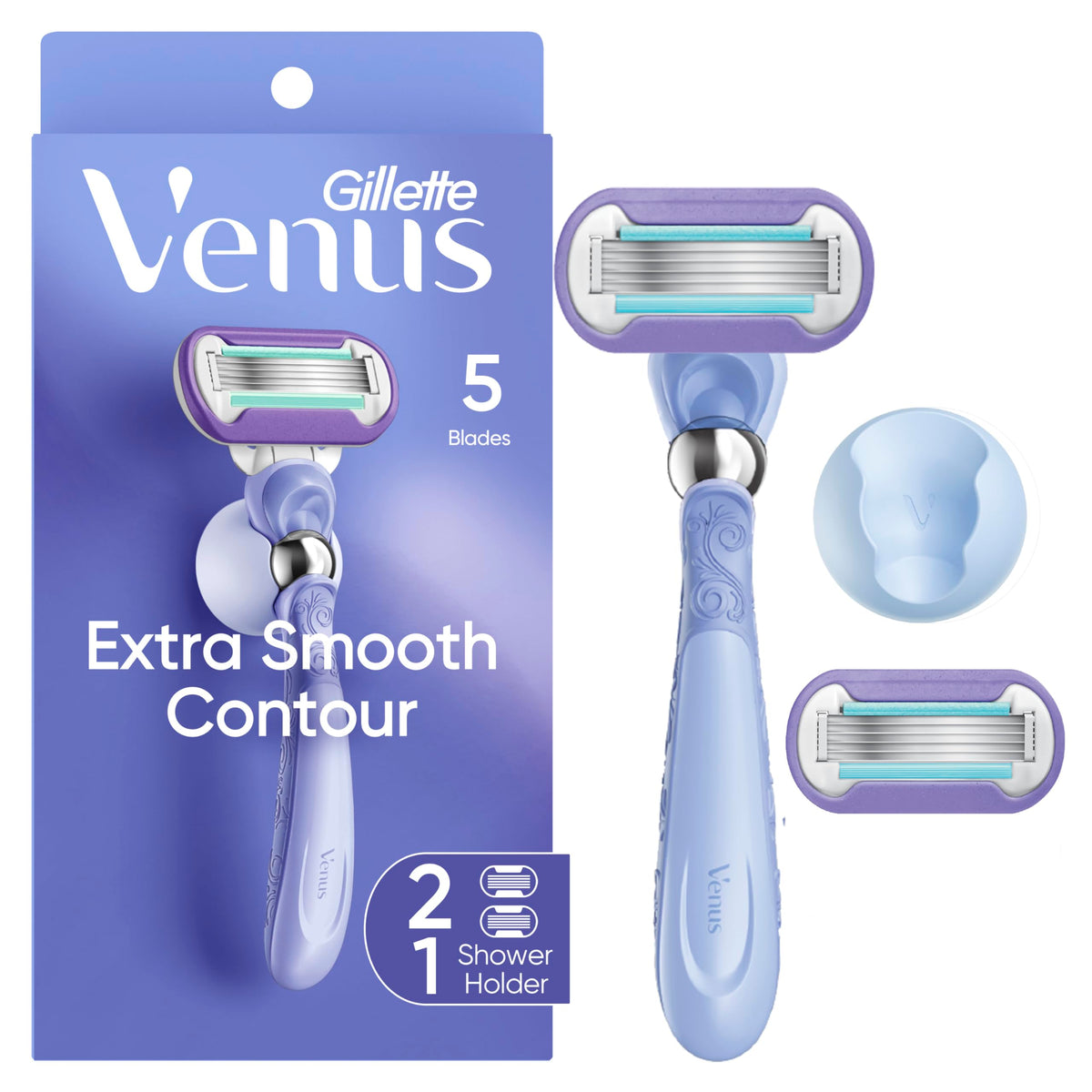 Gillette Venus Deluxe Smooth Swirl handle showing flexible reach for tricky spots