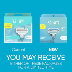 Close-up of elastomer comfort cushions on Gillette Venus Smooth refills.