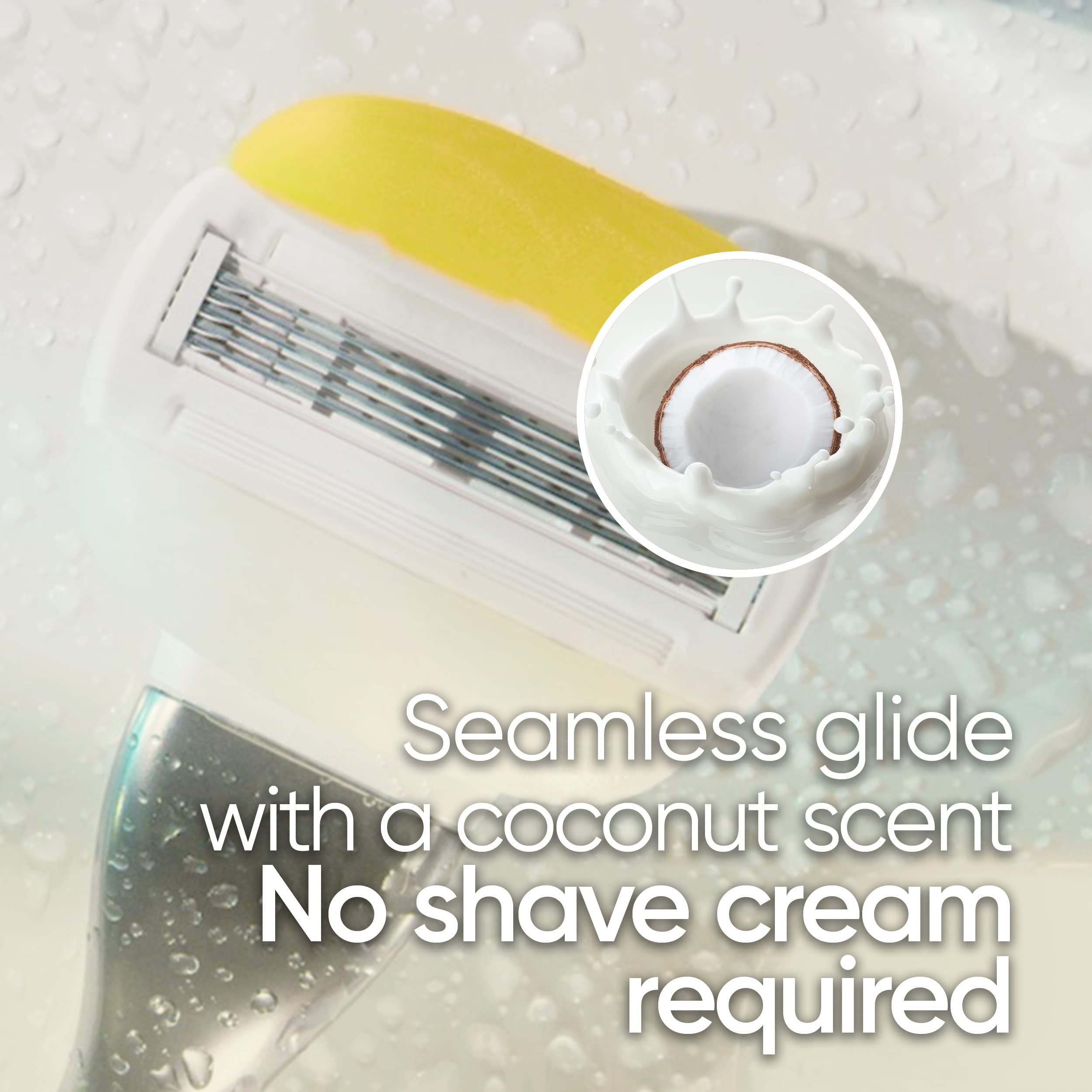 Gillette Venus ergonomic-handle grip close-up showing comfortable control.