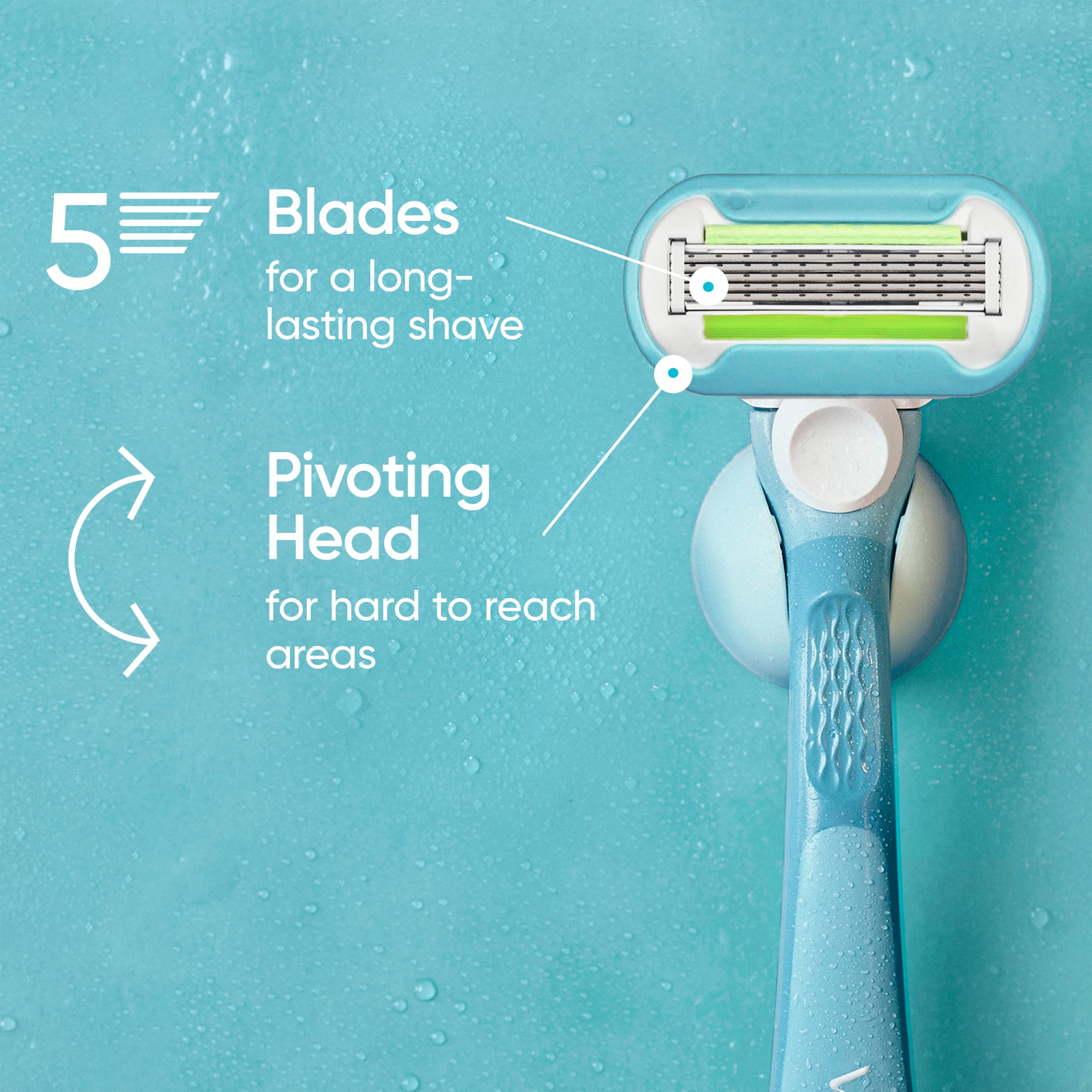 Gillette Venus Extra Smooth blades close-up showing five blades for a close shave