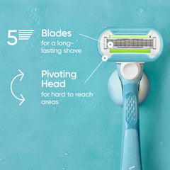 Gillette Venus Extra Smooth blades close-up showing five blades for a close shave