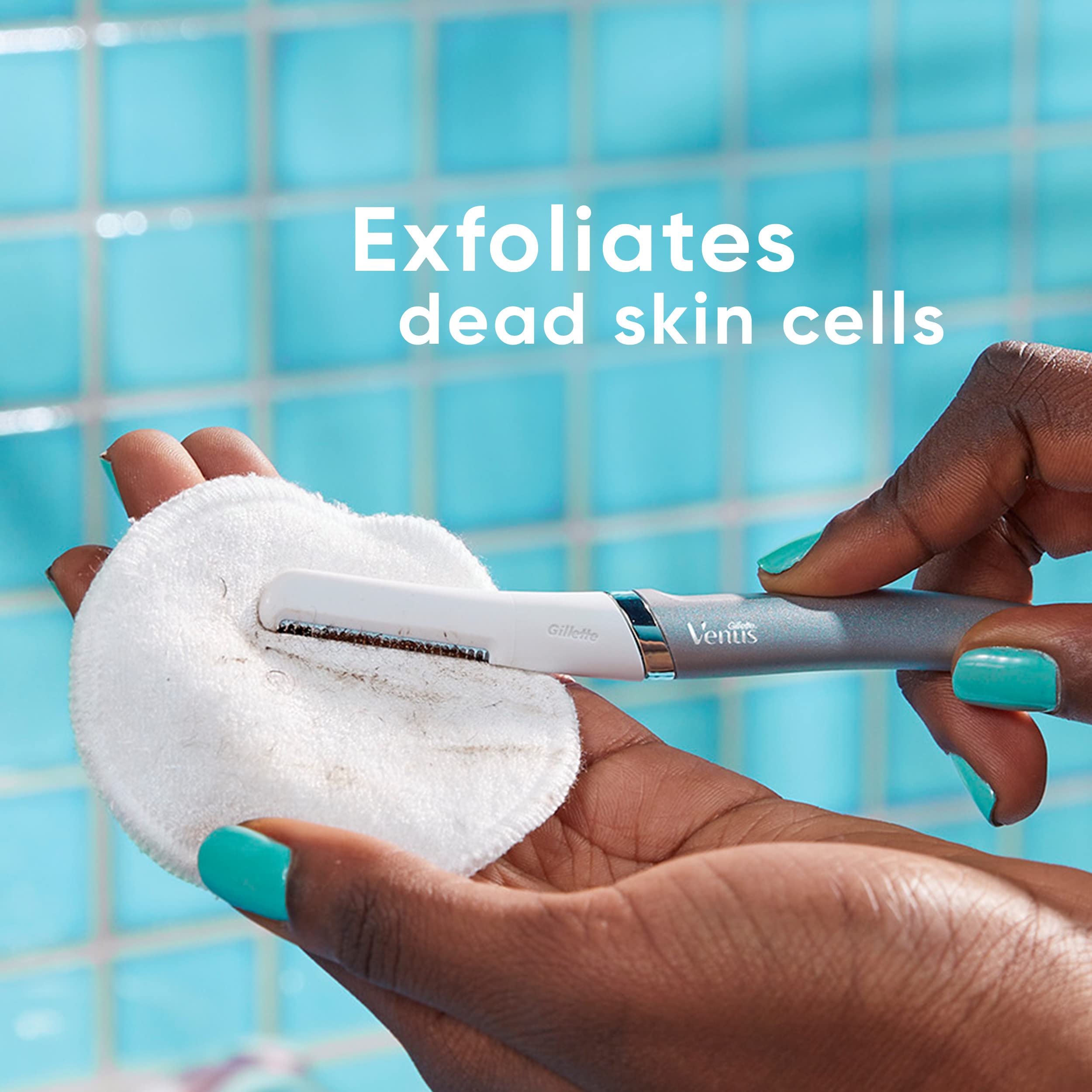 Visual of Gillette Venus skin care routine for smooth skin steps.