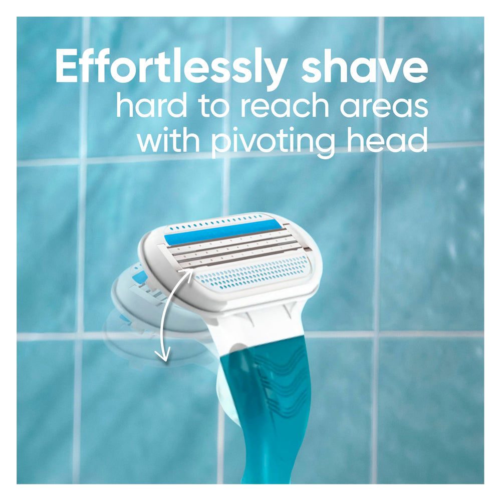 Eight-count refill pack designed for long-lasting shaving sessions with Venus.