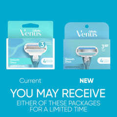 Gillette Venus 3-blade refill closeup highlights sharp blades for efficient shaving
