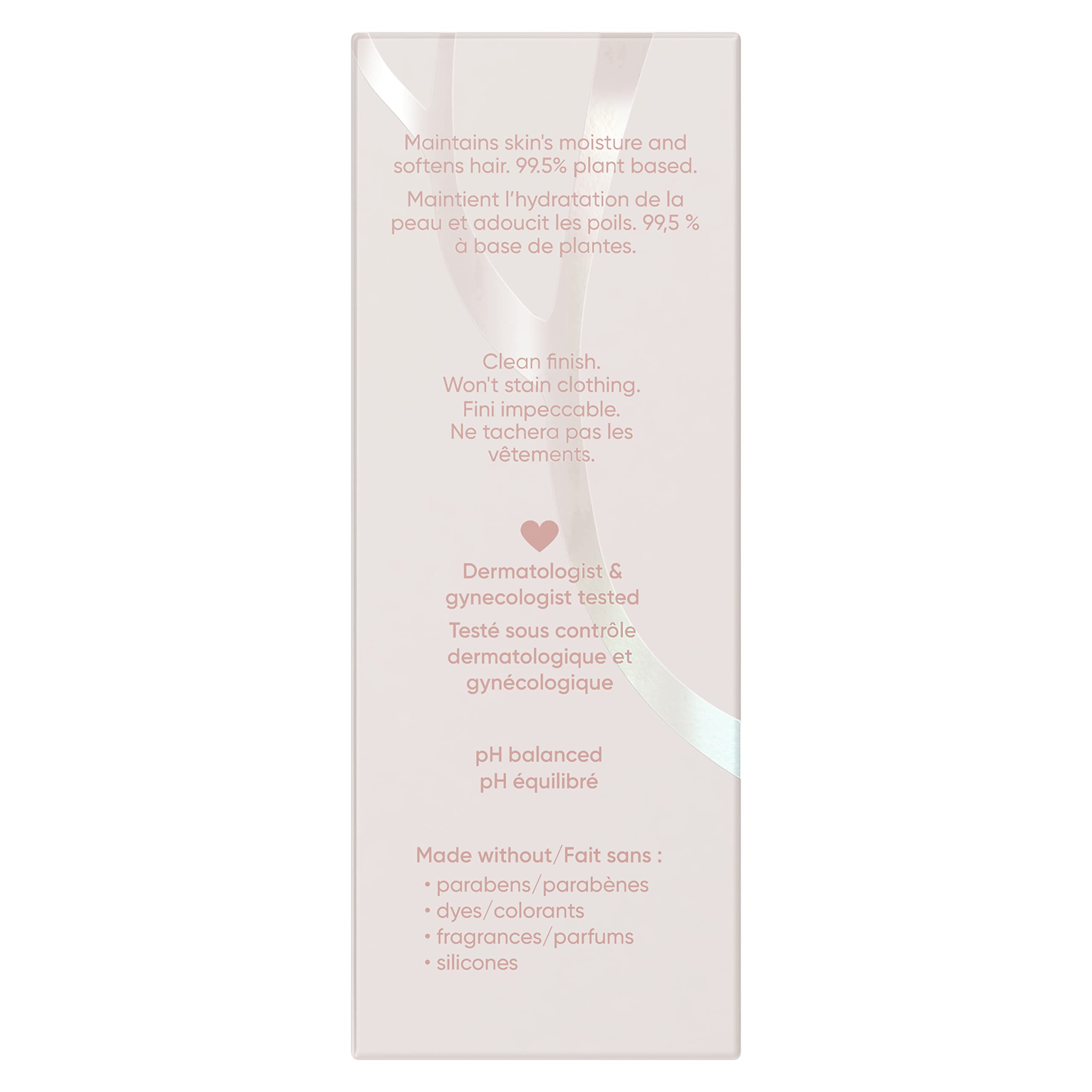 Gillette Venus pH-balanced formula shown on packaging supports balanced skin.