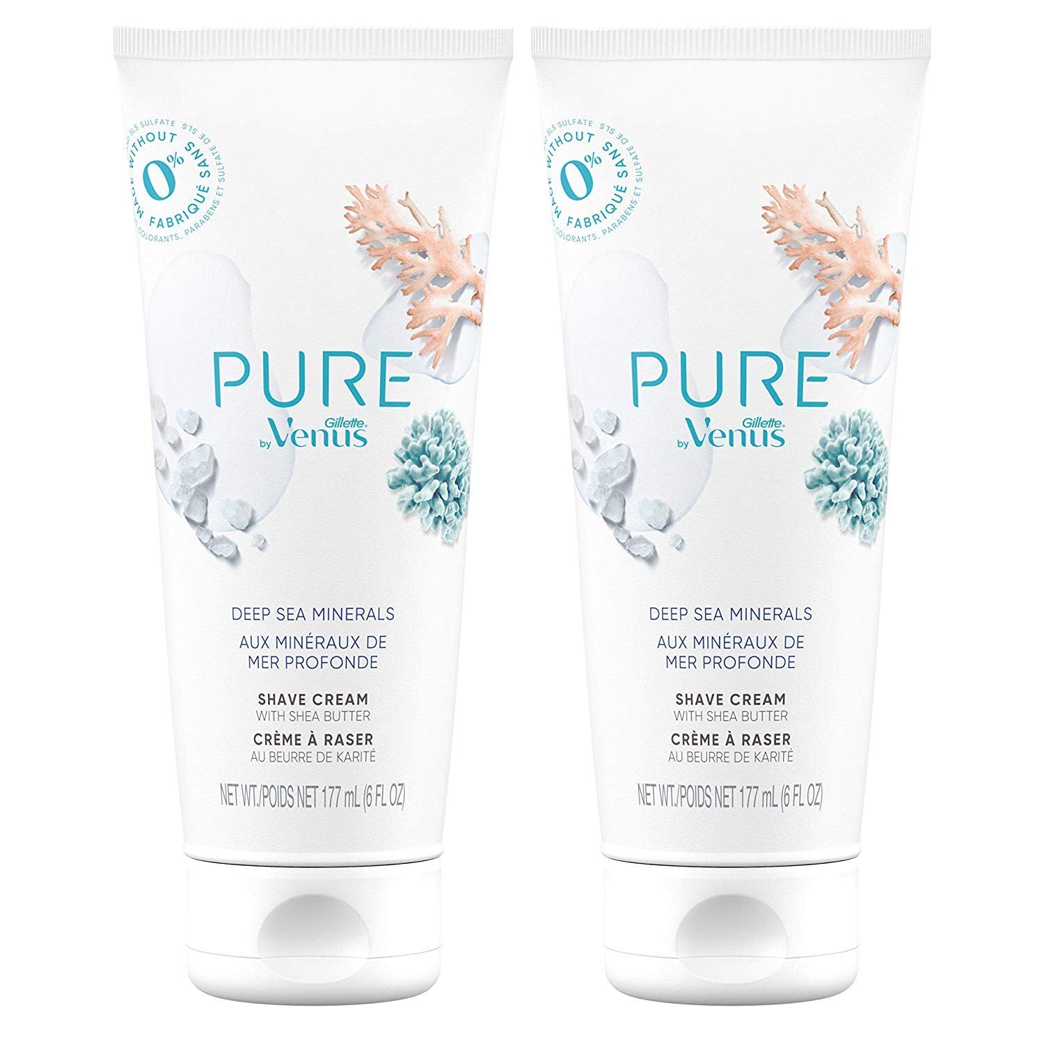 Gillette Venus PURE Deep Sea Minerals cream bottle for smoother shaving.
