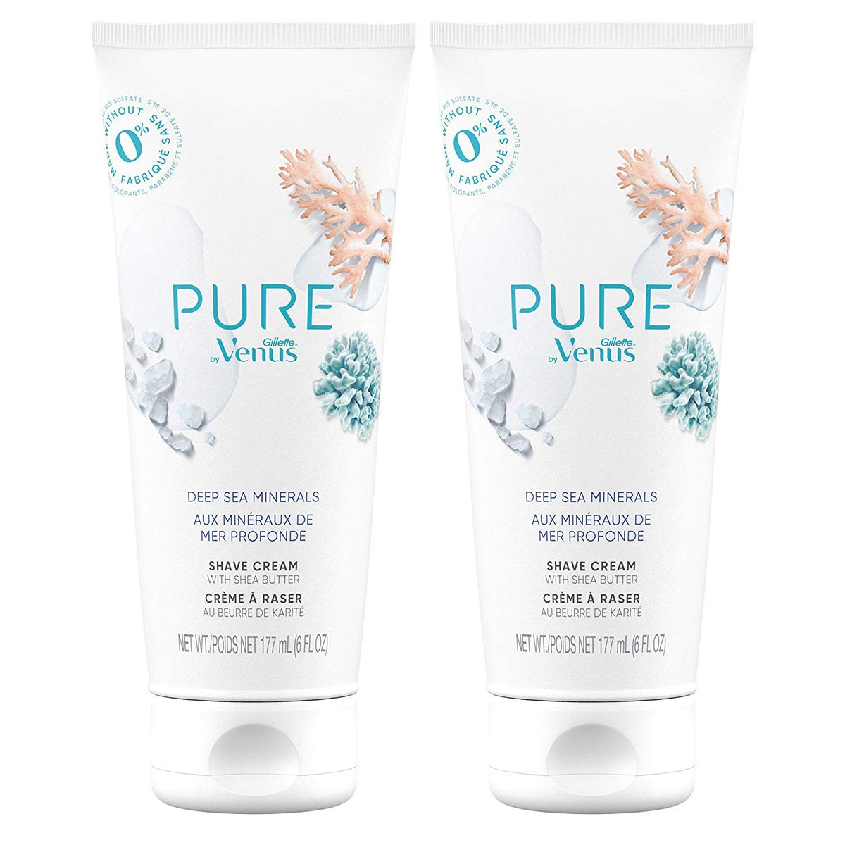 Gillette Venus PURE Deep Sea Minerals cream bottle for smoother shaving.