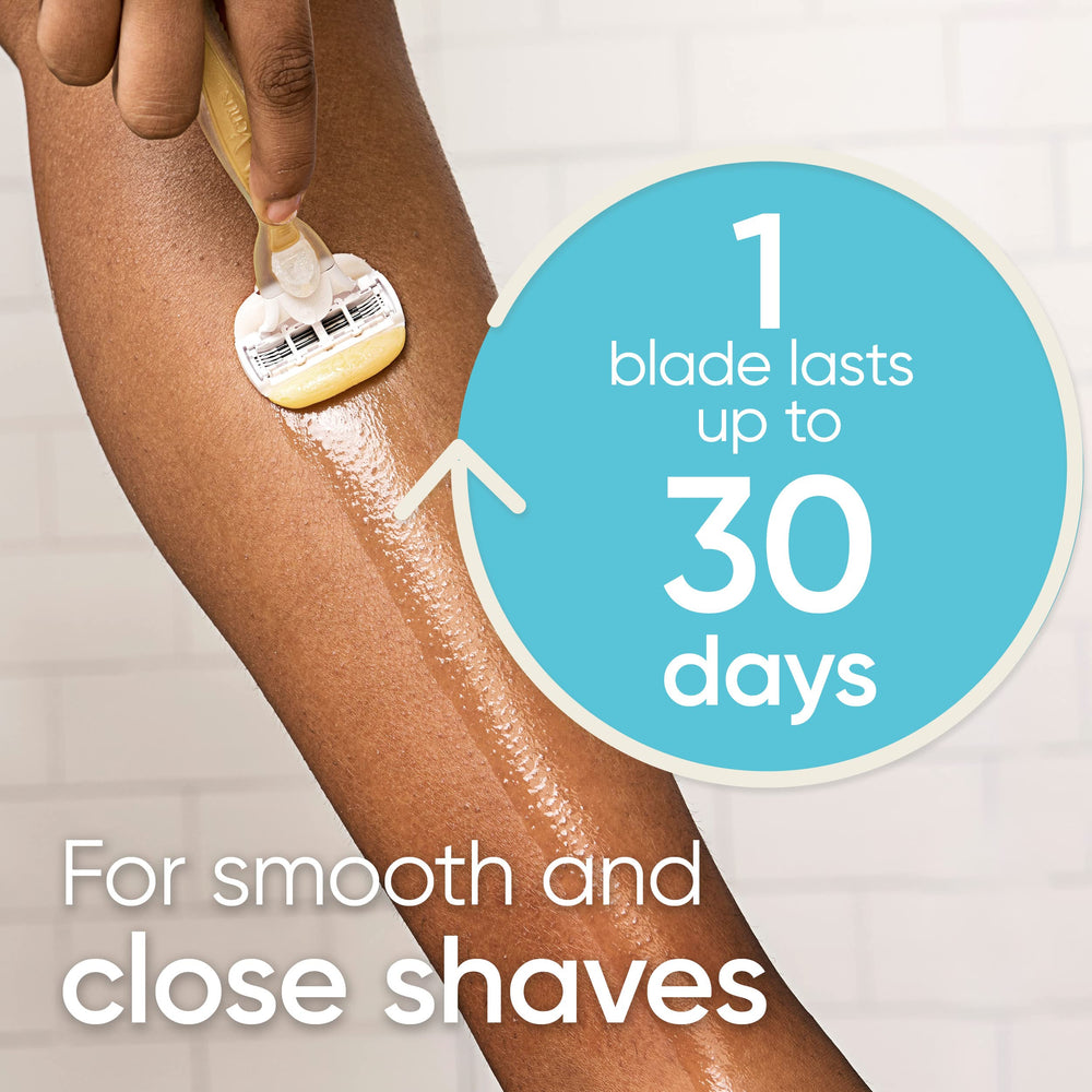 Gillette Venus moisture bars lather visual suggesting nourishing shave experience.