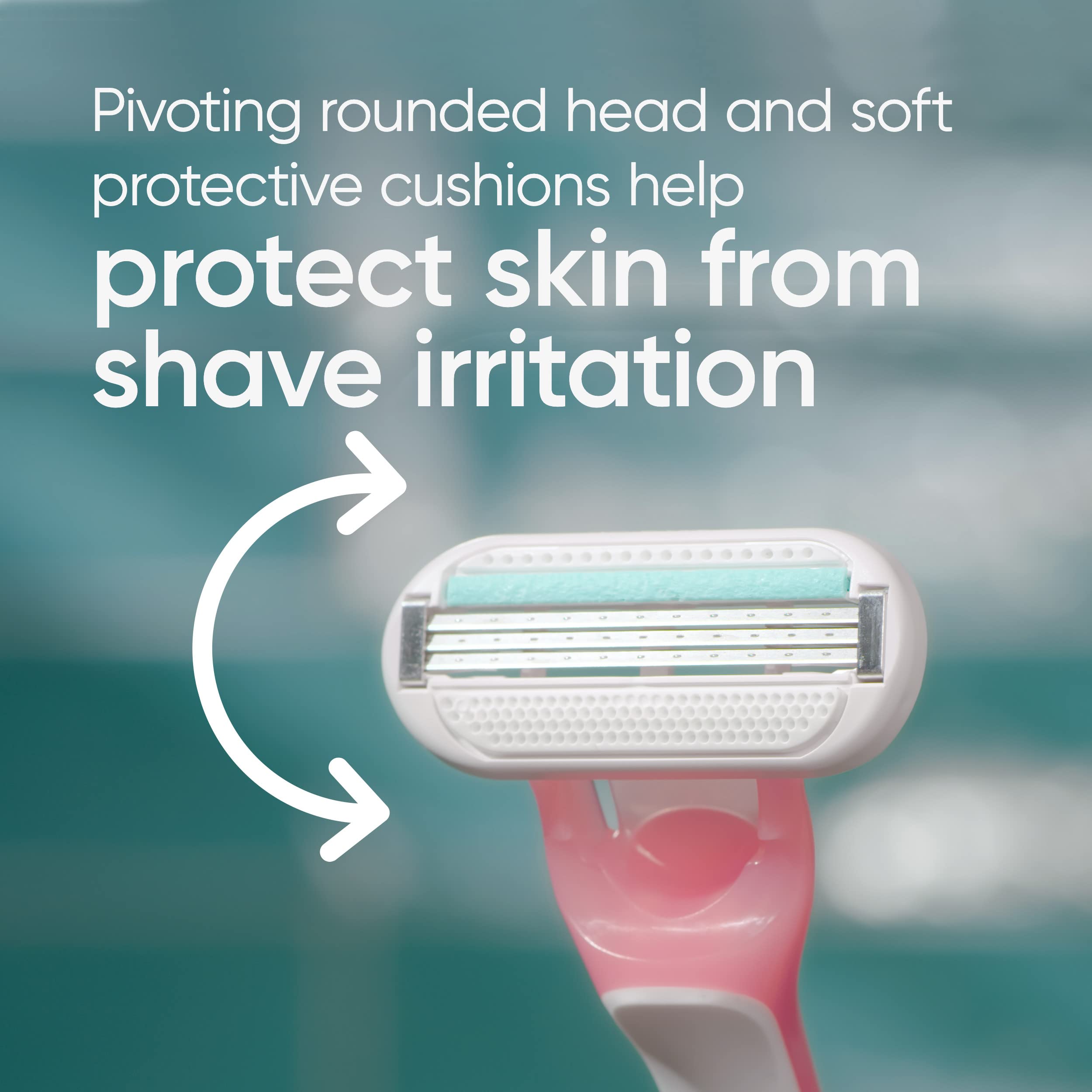 Ergonomic handle detail on Gillette Venus for secure wet grip