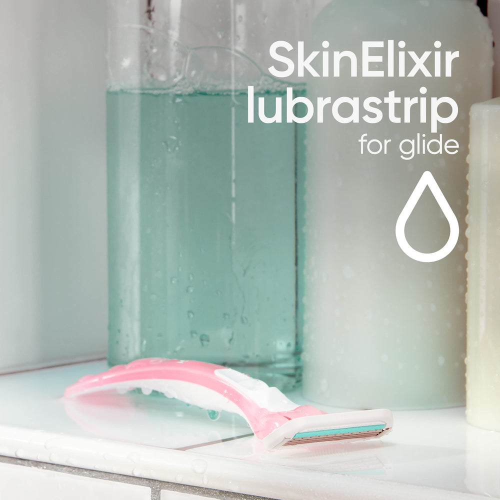 Gillette Venus razor in use on leg demonstrating gentle shave