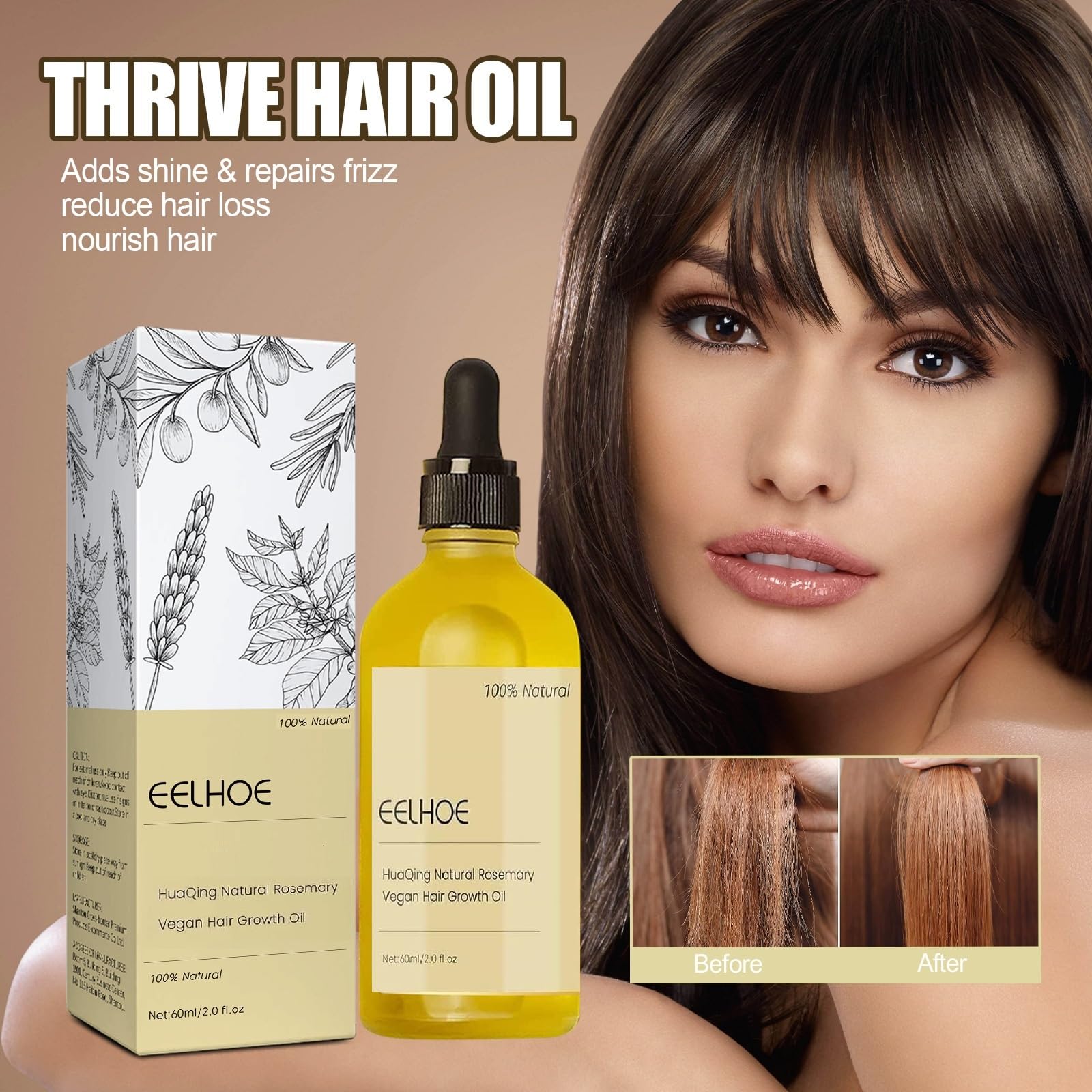 Ginaday Eelhoe Hair Growth Oil promotes fuller, healthier hair with rosemary benefits.