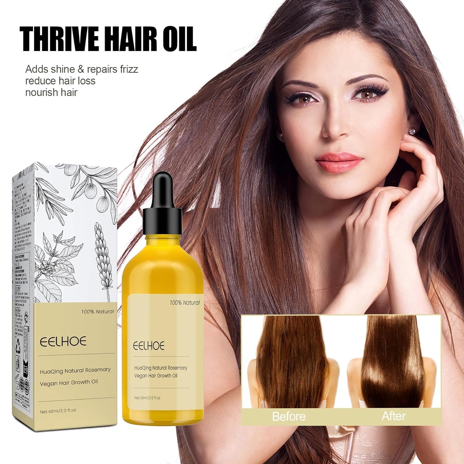 Ginaday Eelhoe Hair Growth Oil supports growth and thicker-looking hair over time.