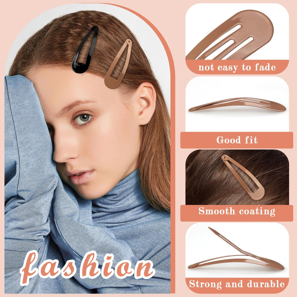 Gingbiss close-up metal snap clip shows smooth edges protecting hair.