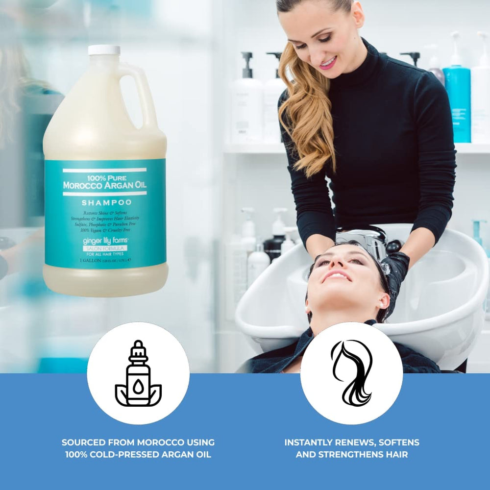 Ginger Lily Farms gallon refill on salon backbar reduces plastic