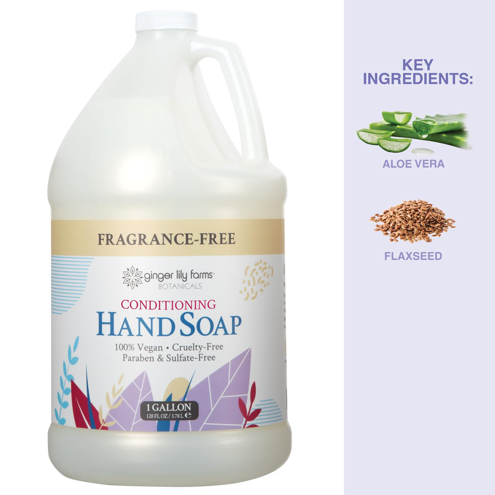 Ginger Lily Farms Botanicals commercial-use setup in spa lobby showing reliable bulk hand soap.
