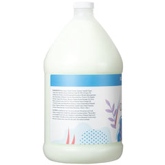 Ginger Lily Farms label on gallon refill emphasizes eco-friendly packaging and refill convenience.