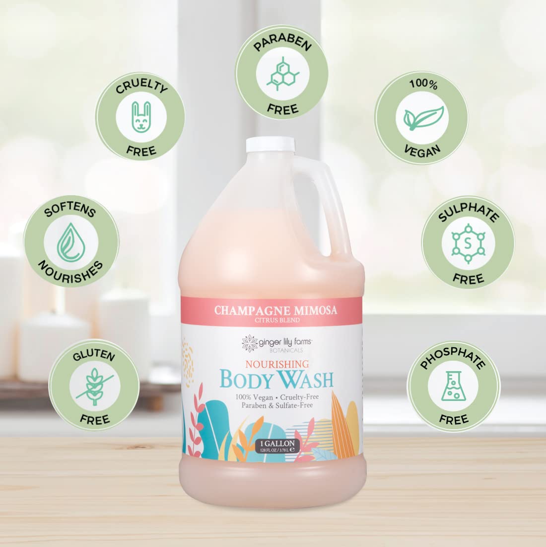 Gallon refill suggests eco-friendly packaging for gyms, spas, or home use