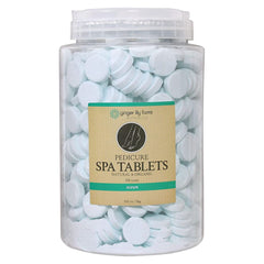 Ginger Lily Farms Botanicals pedicure tablets packaging promotes organic foot care.
