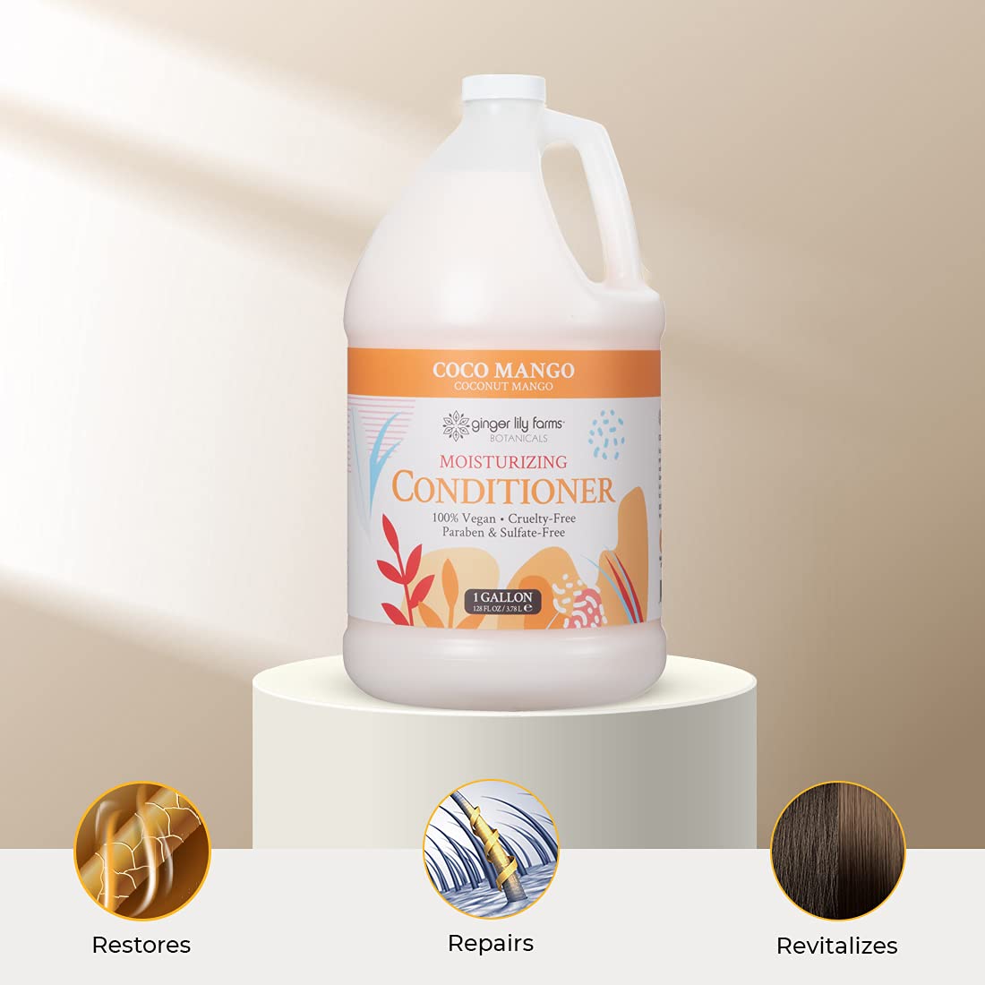 Ginger Lily Farms Botanicals refill-1-gallon showcases eco-friendly bulk packaging for salons